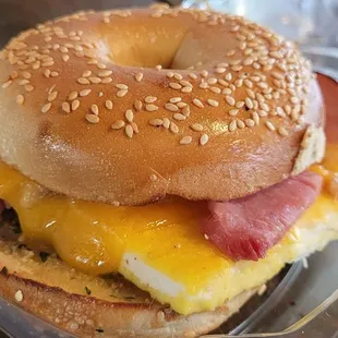 Breakfast Sandwich with Toasted Bagel