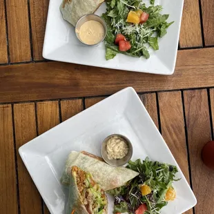 Breakfast burrito and chorizo burrito