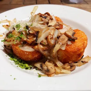 Mushroom &amp; Onion Hash Cake