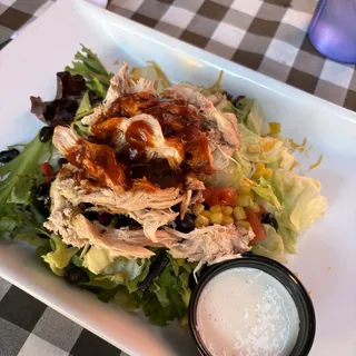 Pulled BBQ Chicken Pile Sandwich