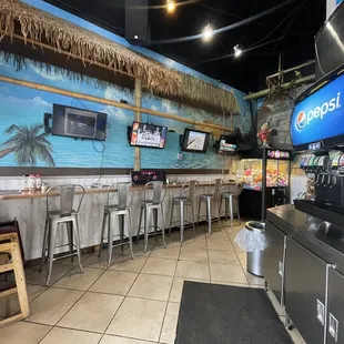 Lots of fun indoor seating, very spacious