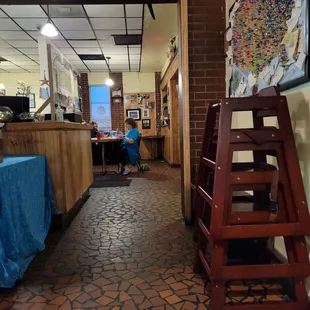 a view of the dining area