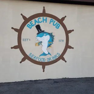 a sign on the side of a building