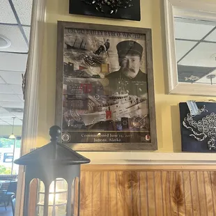 Coast Guard memorabilia inside the restaurant