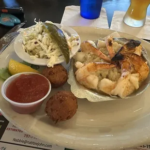 Crab and shrimp dinner