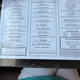 Menu under glass in the table. Great idea!
