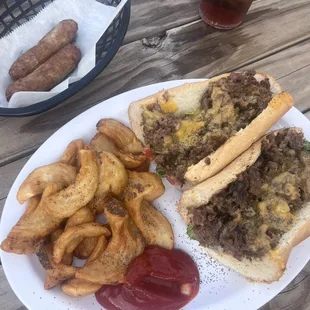 Cheesesteak and fries