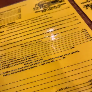 sushi and sashimi, menu