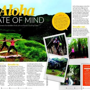 Womens Fitness magazine's feature of our jungle yoga hike in hawaii. : ))