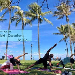 waikiki beach yoga