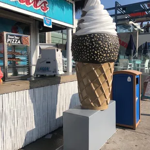 an ice cream cone on a pedestal