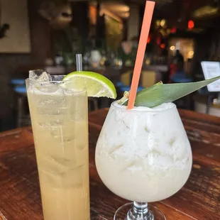 Pina colada and another drink with tequila