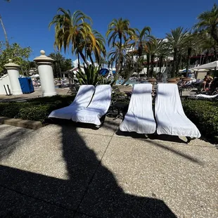 The cabana comes with 4 lounging chairs