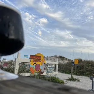 Xocoveza, a chocolate stout on tap.  Enjoying the open air seating at Beachcomber (near entrance to the beach)