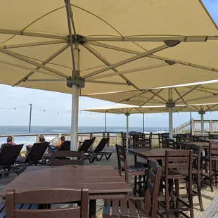 Our new umbrellas and tables. June '23