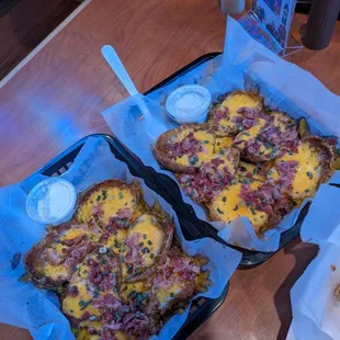 Two orders of potato skins. The taste so nice you got to have them twice Lawwd!