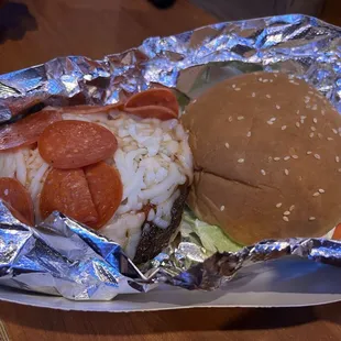 Pizza Burger (burger of the month)