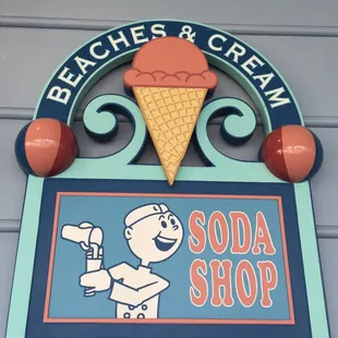 Retro Sign at Beaches and Cream Soda Shop, Disney&apos;s Beach Club Resort, Orlando