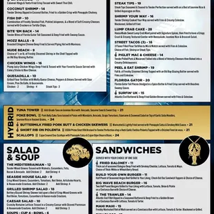 the menu for the event