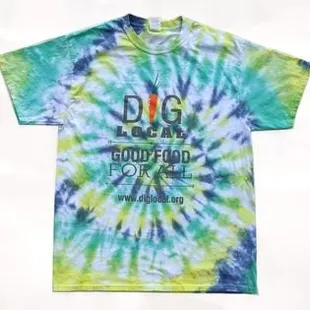 Stop by and purchase your Dig Local Tie-Dye t-shirt at the Beaches Green Market