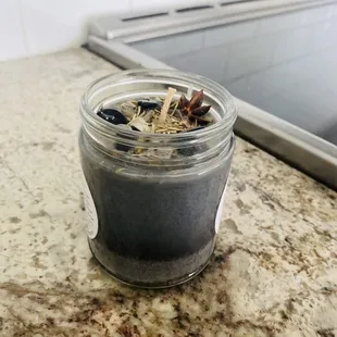 Best homemade candles! This one had rosemary, sage and star anise. It also had some beautiful gems on the top.