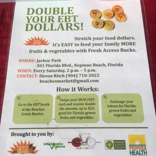 Double your EBT money!