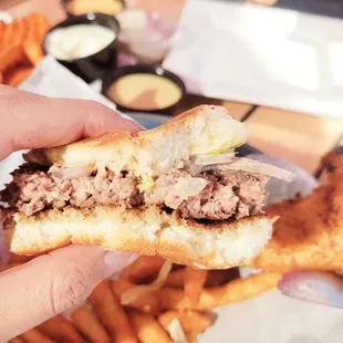 You can't see in the pic so well but it was pretty pink for medium well done.