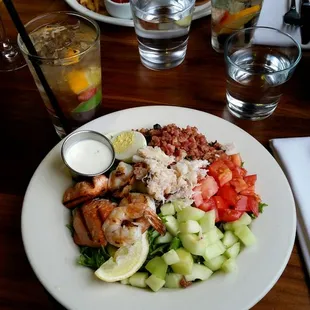 Seafood cobb salad without blue cheese