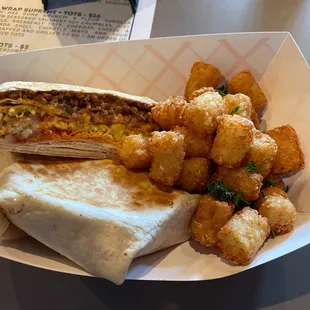 Vegan Crunch Wrap with Tater Tots