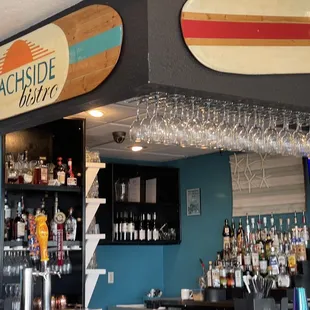 Picture of the bar, they offer bloody Mary's for 5.00 upgrade liquor for 1.00