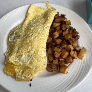 3 egg omelette with bacon, jalapeños and cheddar