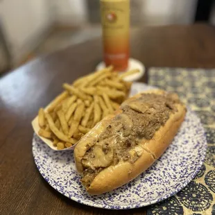 Cheesesteak with side of Rosemary fries
