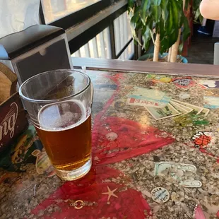 a glass of beer