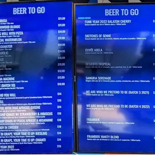 Beer to Go Menu 03/05/2024