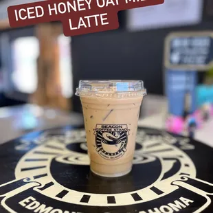Iced Honey Oat Milk Espresso Latte