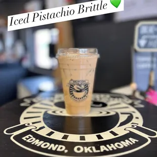 Iced Pistachio Brittle Espresso Latte