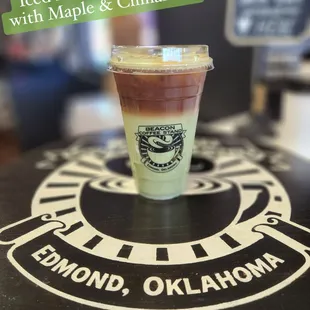 Iced Matcha Espresso with Maple &amp; Cinnamon