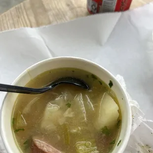 Kielbasa-cabbage- potato soup