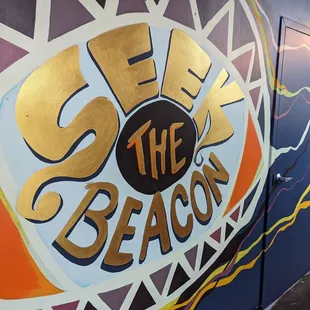 Beautiful mural upon entering.