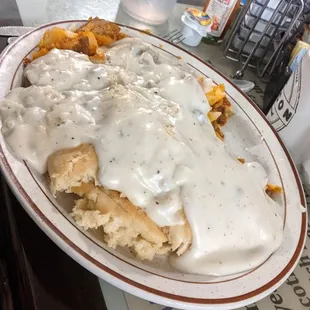 Biscuits and Gravy with Country Potatoes