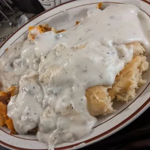 Biscuits and Gravy with Country Potatoes