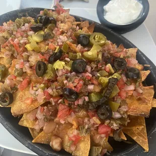 a plate of nachos
