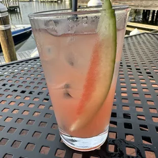 a glass of watermelon