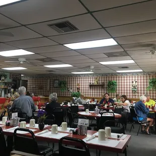 Dining room on a Sunday.