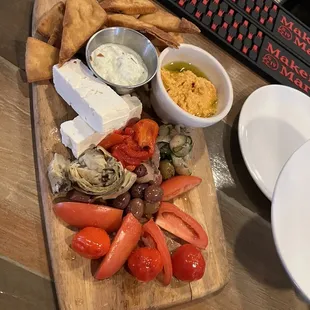 Mediterranean charcuterie board.