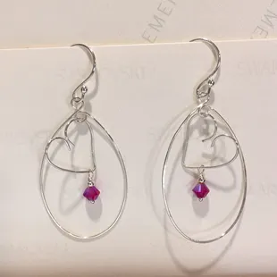 Handmade heart shape earrings, perfect for your love.