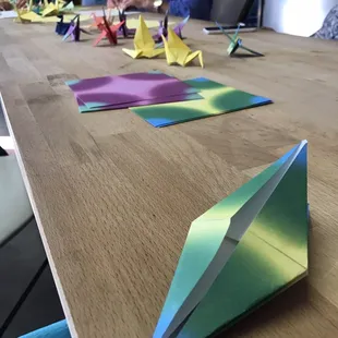 Origami crane making