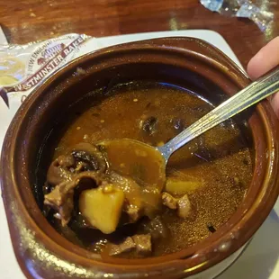 This is sirloin and mushroom soup. It&apos;s one of the tastiest soups ever.