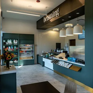 the inside of a deli shop