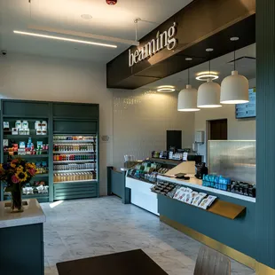 the inside of a deli shop